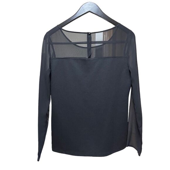 🌟70% OFF🌟 Ann Taylor Black Sheer Neck and Sleeve Blouse - Picture 2 of 2
